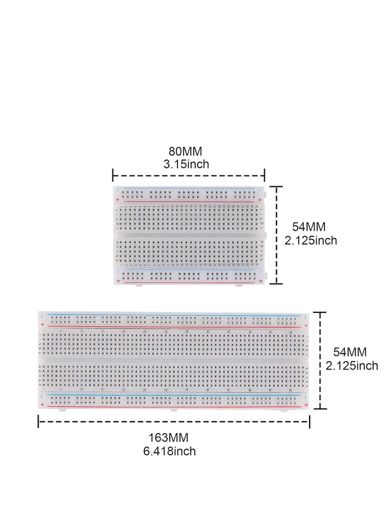 Besomi Electronics 4-Piece Breadboards Kit and 120 Jumper Wires - Designed for Arduino, Proto Shield, and Distribution Connecting Blocks: Perfect Choice for Electronics Enthusiasts