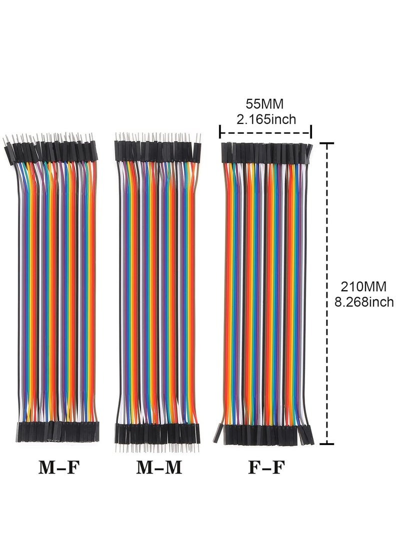 Besomi Electronics 4-Piece Breadboards Kit and 120 Jumper Wires - Designed for Arduino, Proto Shield, and Distribution Connecting Blocks: Perfect Choice for Electronics Enthusiasts