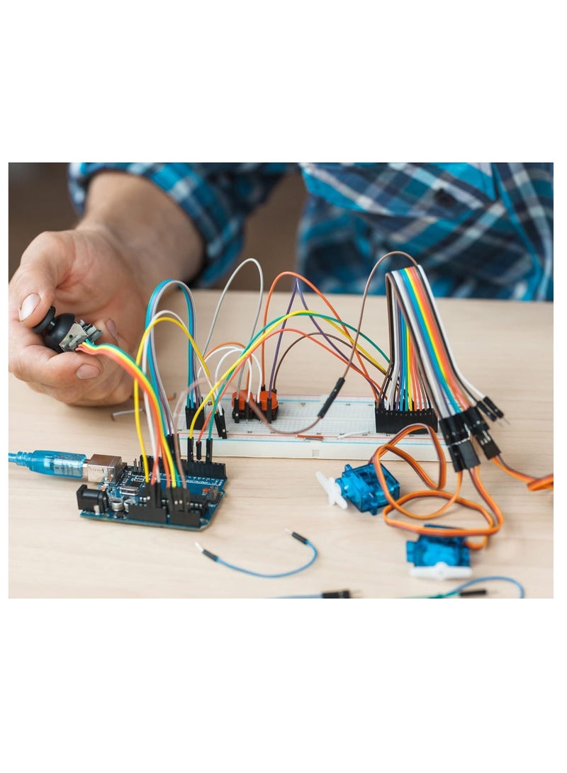 Besomi Electronics 4-Piece Breadboards Kit and 120 Jumper Wires - Designed for Arduino, Proto Shield, and Distribution Connecting Blocks: Perfect Choice for Electronics Enthusiasts