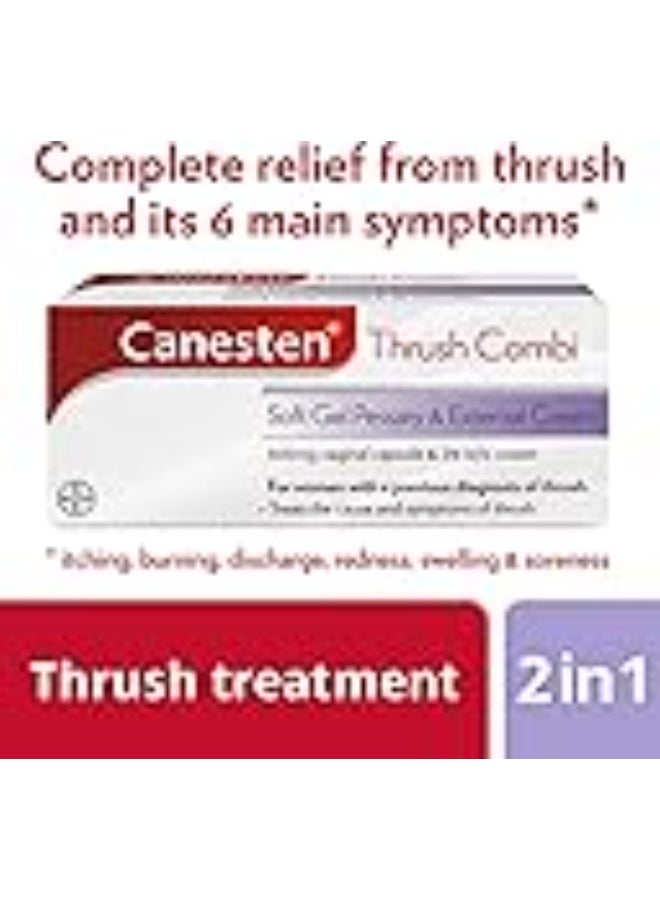 Canesten Thrush Combi Soft Gel Pessary & External Cream | Clotrimazole | Thrush Treatment | Complete Two-Step Thrush Treatment - Image 2