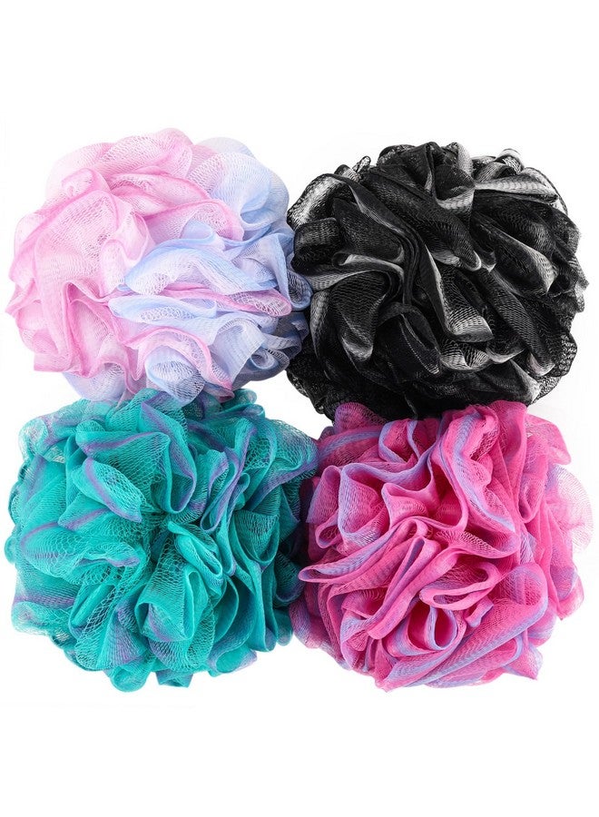 BTYMS Loofah Sponge 60 Gram Shower Pouf Bath Scrunchies Shower Puff Exfoliating Body Wash Scrubber Bath Puffs For Washingset Of 4 - Image 1