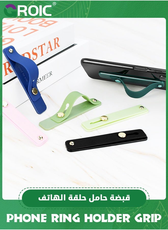 GROIC 6 Pieces Phone Strap Grip, Vintage Colors Telescopic Phone Finger Strap Stand, Assorted Colors Silicone Universal Finger Loop for Most Mobile Phones and Cell Phone Case  - Image 4
