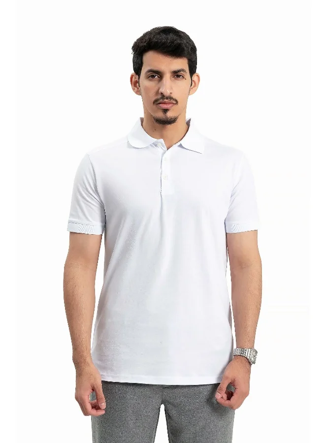 Wecre8 Men White Polo T-Shirt
