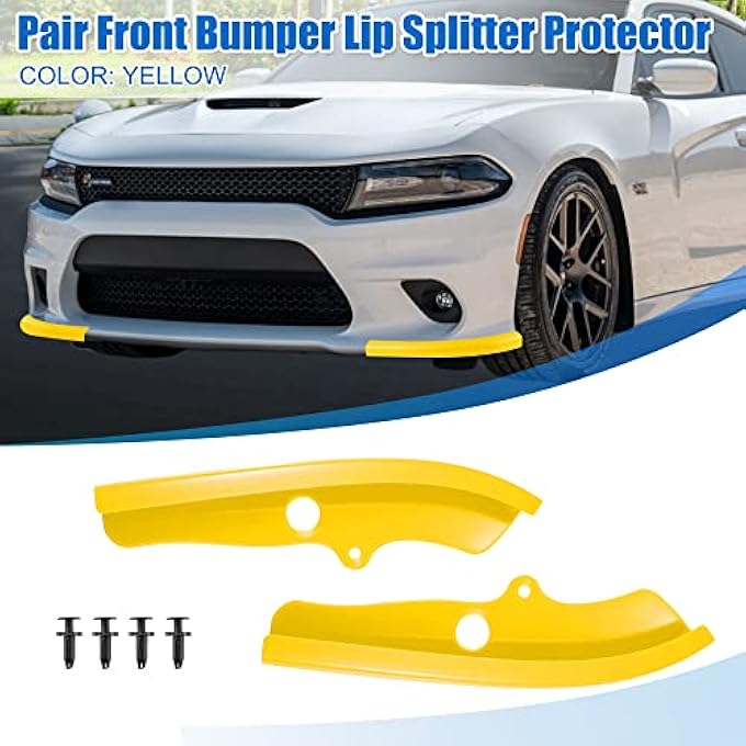 ريحني زوج واحد من واقي شفة الصدام الأمامي باللون الأصفر لحزمة دودج تشالنجر سكات باك - Image 3