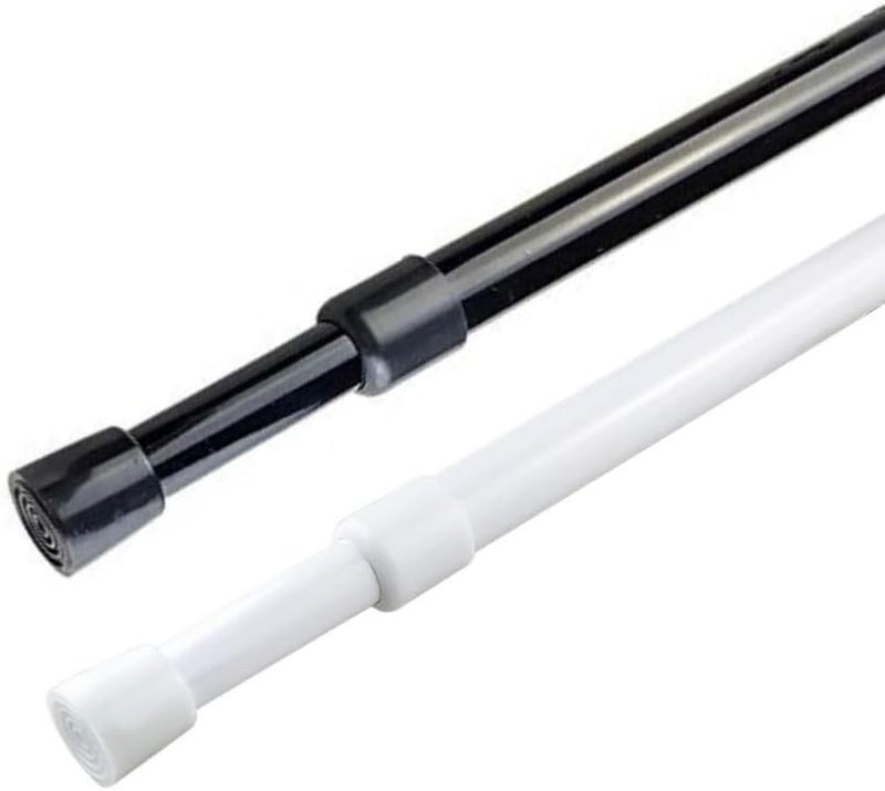 Blu-Pier Tech 2 Pack Spring Tension Curtain Rod Adjustable 28-43 Inches，5/8" Diameter, White - Image 1