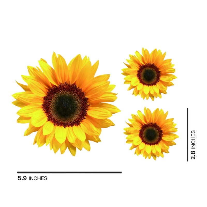 Fsforcar Sunflower Vinyl Car Sticker, Scratch Cover Yellow Flower Bumper Decal for Automotive, Motocycle, Home Decor - Image 3