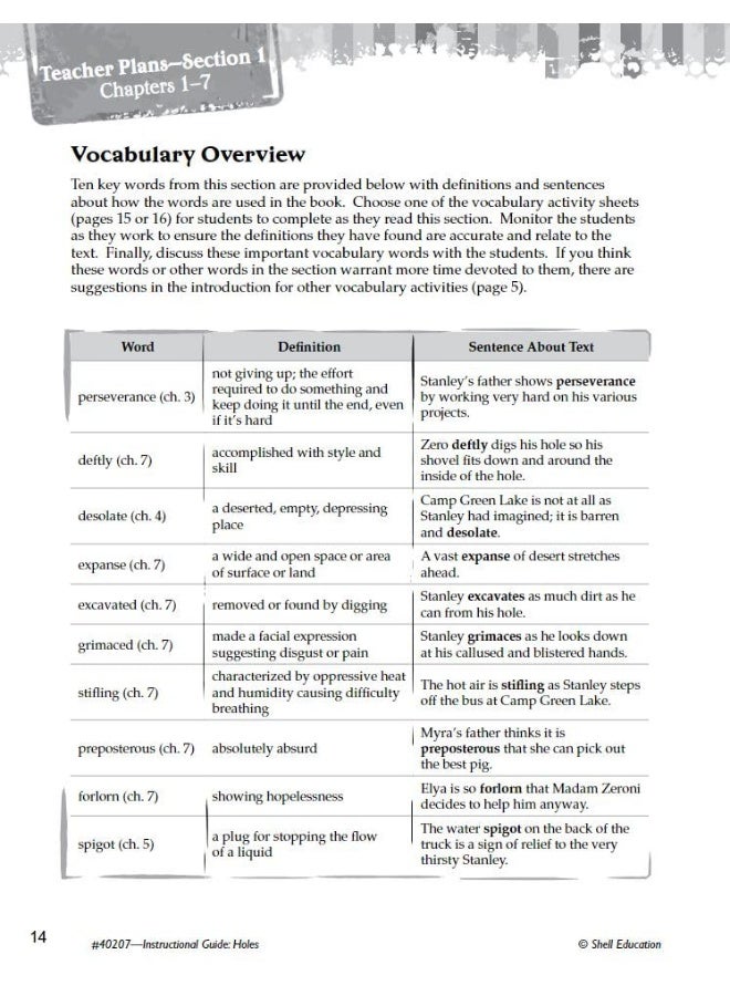 Holes: An Instructional Guide for Literature - Image 2
