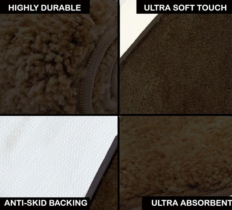 FLOORING INDIA CO. FLOORING INDIA CO Bathmat Super Soft Anti Skid 40x60 cm Water Absorbent Floor Mats with 2500 GSM Microfiber Newman Bathroom Mat for Kitchen and Bedroom Door Arabic Coffe Pack of 1 - Image 4