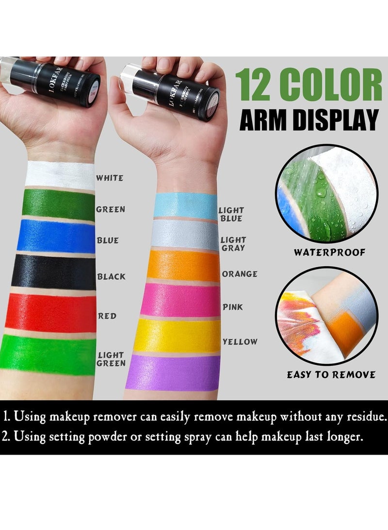 LOKFAR Green Face Paint Stick, Green Body Paint Halloween Face-Paint, Football Baseball Green Eye Black Stick, Full-Coverage Green Face Makeup for Halloween Witch Alien Frankenstein Cosplay Makeup  - Image 3