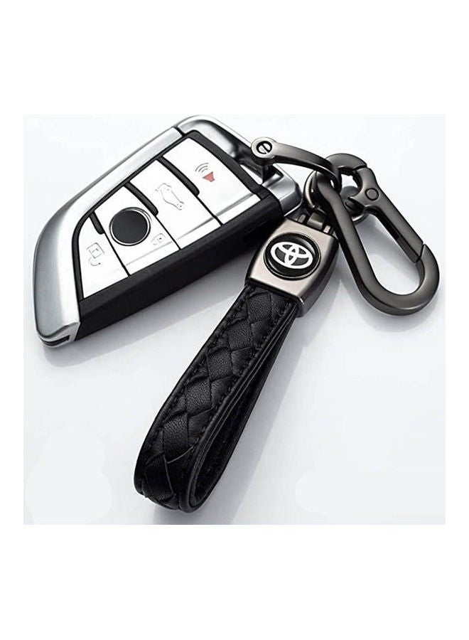 Genuine Leather Car Logo Keychain For Toyota Car - Image 2