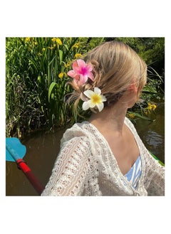 Hihonor Flower Hair Claw Clips-4PCS for Thick Hair,Strong Hold Nonslip,Hawaiian,Cute Large Hair Clips,Banana Clip for Thin Hair,Hair Accessories for Women Girls Holiday Gifts (4pcs large colorful)  - Image 3
