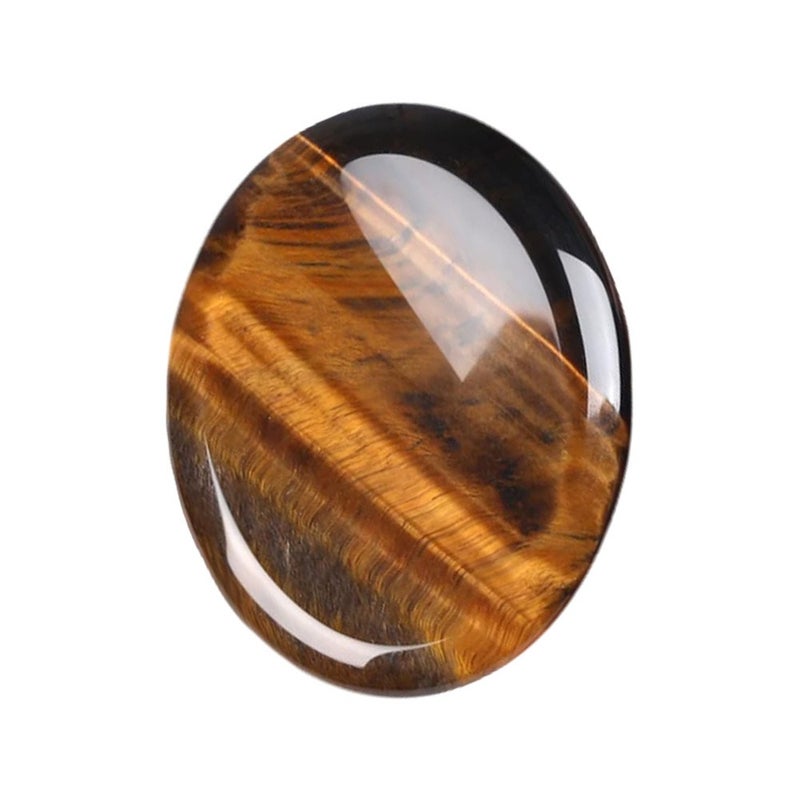 Natural Crystal Oval Worry Stone - White Yellow Crystal Gemstone, Carvable Jade for Gifts