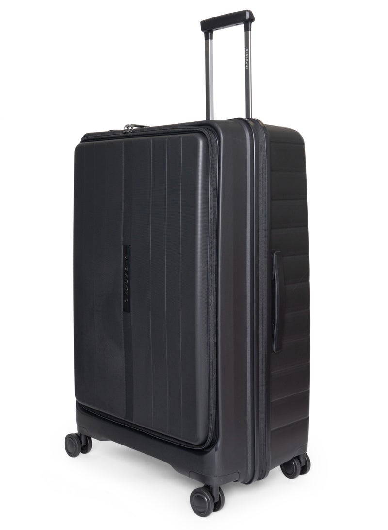 GIORDANO Giordano Titanium 28-Inch Check-In Luggage – Large Hard Shell Trolley Suitcase with Extra Secure Lock, Expandable Luggage Design, 360° Double Spinner Wheels, Lightweight Unbreakable Travel Bag – Black  - Image 2