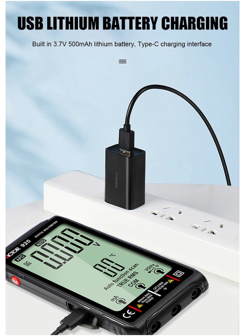 Victor Victor 925 Digital Multimeter Full Screen 10000 Counts LCD Display NCV Diode 500mAh Lithlum Battery Frequence New Smart Tester  - Image 4