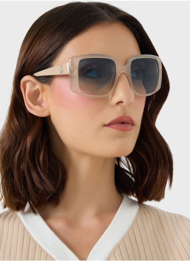 GUESS Square Oversize Flat Sunglasses