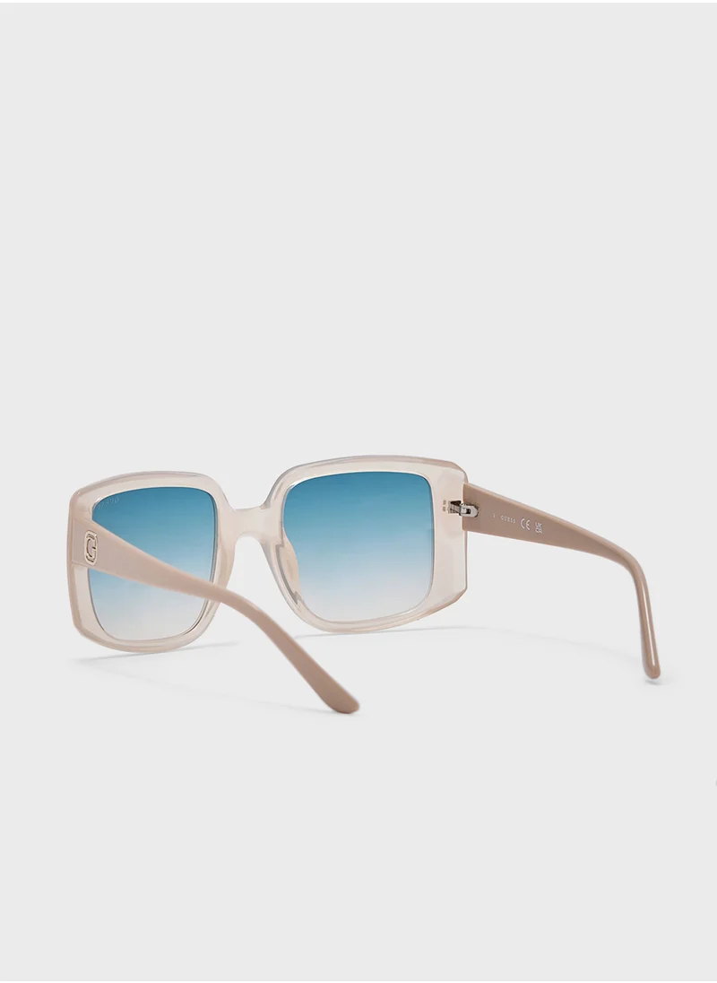 GUESS Square Oversize Flat Sunglasses