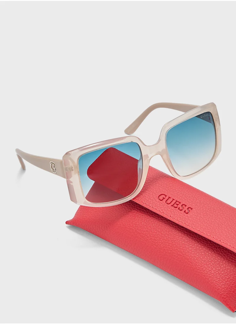 GUESS Square Oversize Flat Sunglasses