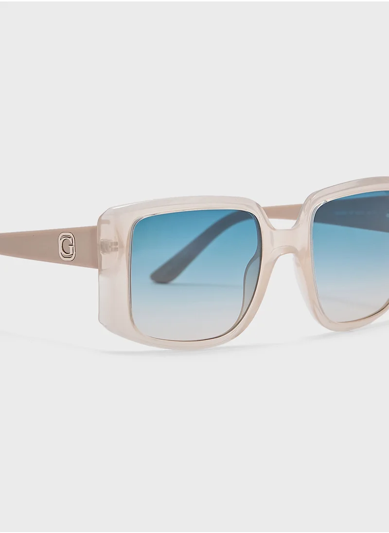 GUESS Square Oversize Flat Sunglasses
