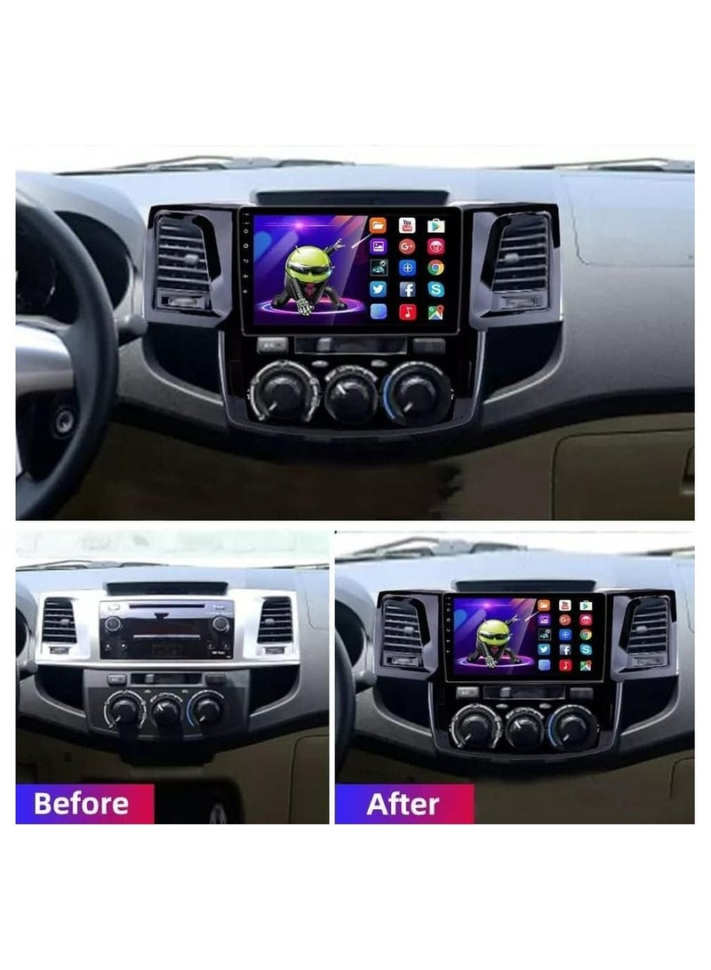 شيزا ستار شاشة أندرويد لتويوتا فورتشنر 2008 2009 2010 2011 2012 2013 2014 2015 ذاكرة وصول عشوائي 4 جيجابايت وذاكرة قراءة فقط 64 جيجابايت تدعم Apple Carplay وAndroid Auto وشاشة QLED لاسلكية تعمل باللمس مقاس 9 بوصات مع كاميرا احتياطية متضمنة - Image 2