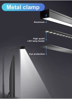 LOOPITYS Desk Lamp LED Dimmable 12W 40CM Desk Lamp Clampable Eye Protection Table Lamp Monitor Office Desk Lamp Gooseneck Clamp Light 3 Colour Temperature 5 Brightness Levels Architect Lamp  - Image 5