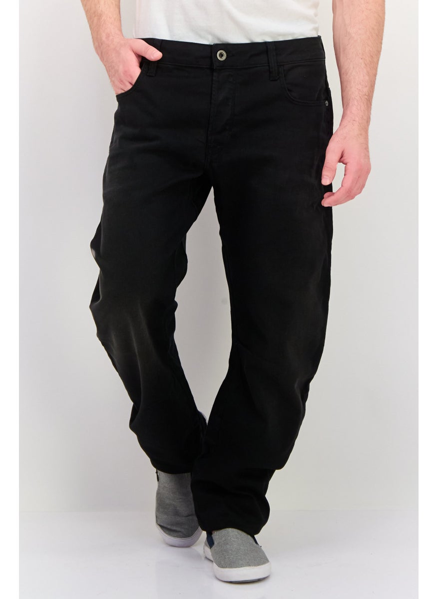 GAS Men Regular Fit Plain Stretchable Jeans, Black  - Image 1