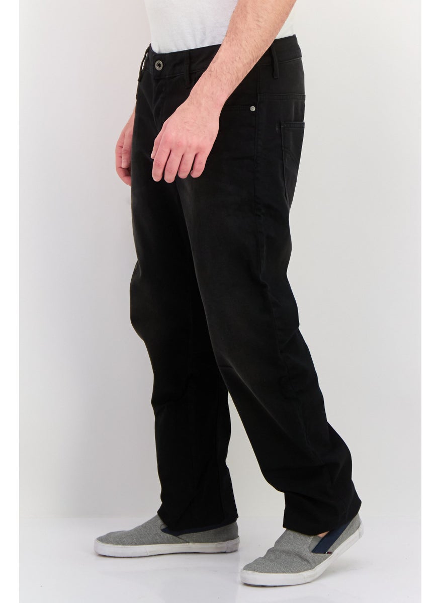 GAS Men Regular Fit Plain Stretchable Jeans, Black  - Image 3