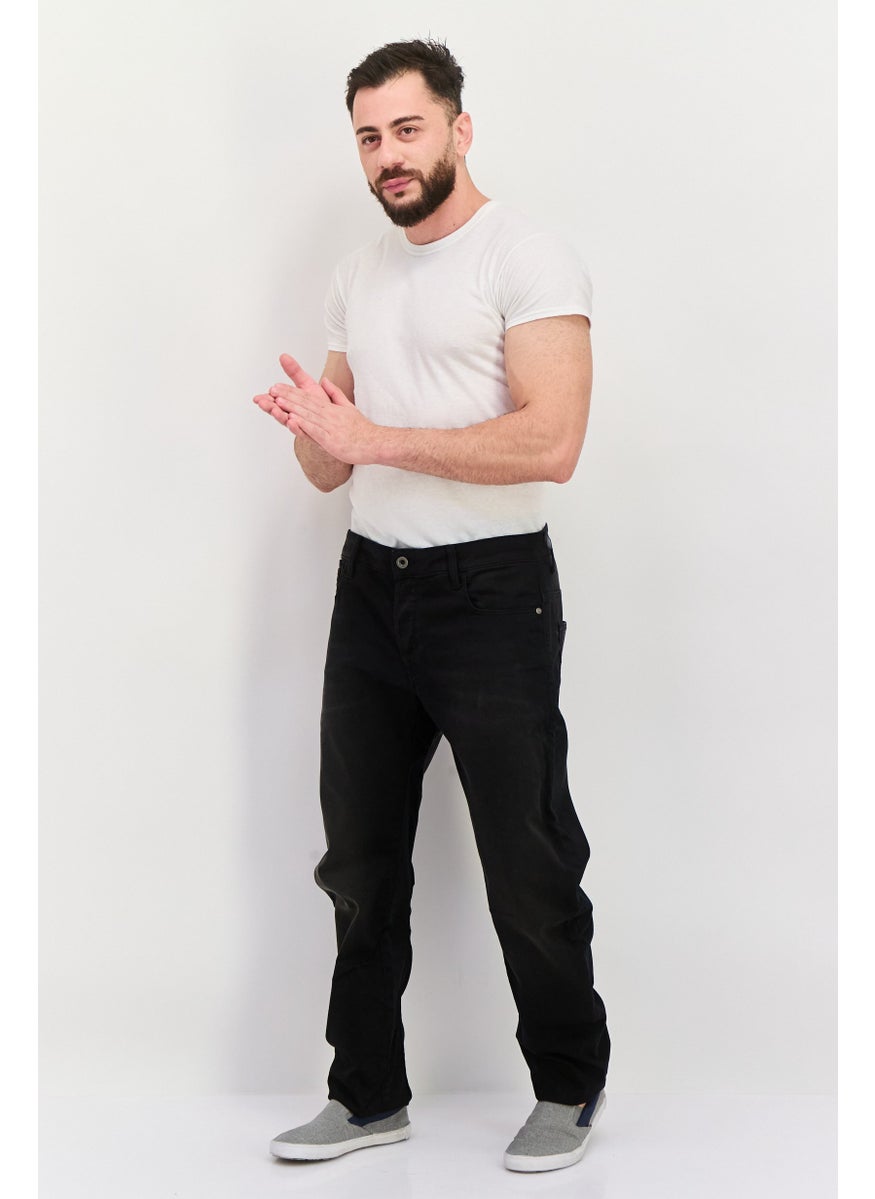 GAS Men Regular Fit Plain Stretchable Jeans, Black  - Image 2