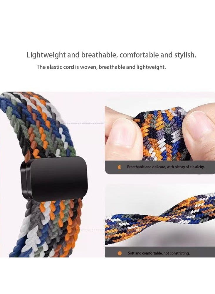 DKNG 22mm magnetic nylon strap compatible with Huawei Watch GT5, Huawei Watch series GT5 pro/GT4/GT3/GT2/GT3 pro/GT2 pro ECG/GT2e, Samsung Galaxy Watch 7/6 Sport, adjustable and replaceable strap, suitable for both men and women, black.  - Image 2