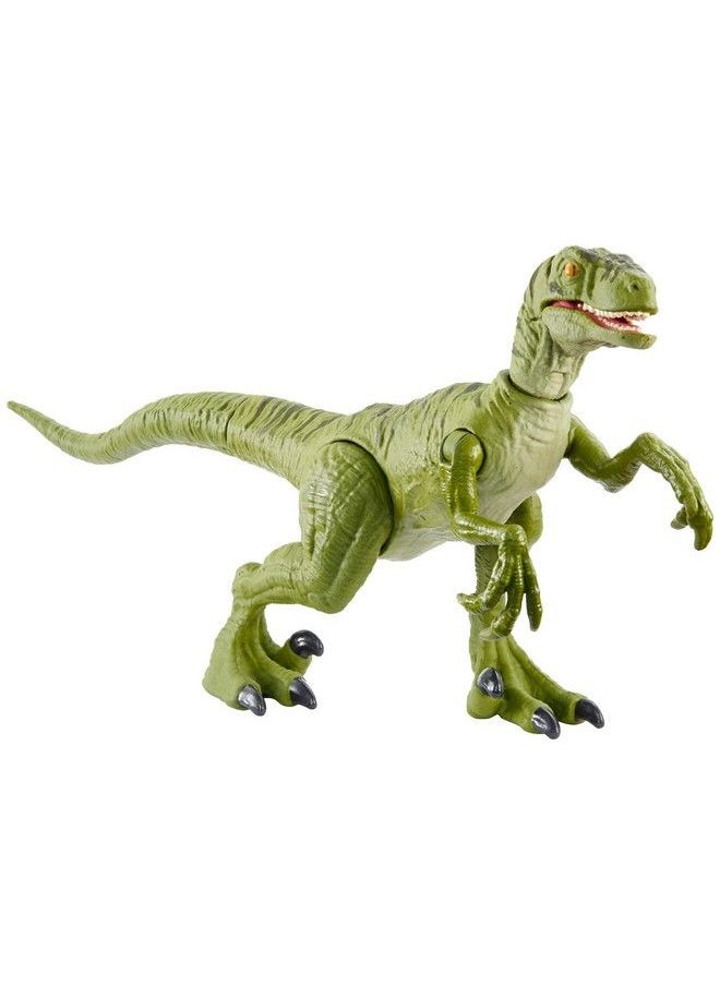 Jurassic World Toys تمثال ديناصور هجوم عالم الديناصورات سافاج سترايك، حجم أصغر، حركة الهجوم أيقونية للنوع، ذراعين وساقين متحركتين، هدية رائعة للأطفال من عمر 4 سنوات فما فوق  - Image 2