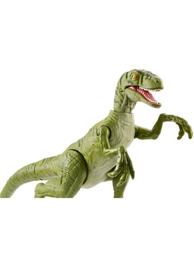 Jurassic World Toys تمثال ديناصور هجوم عالم الديناصورات سافاج سترايك، حجم أصغر، حركة الهجوم أيقونية للنوع، ذراعين وساقين متحركتين، هدية رائعة للأطفال من عمر 4 سنوات فما فوق  - Image 5