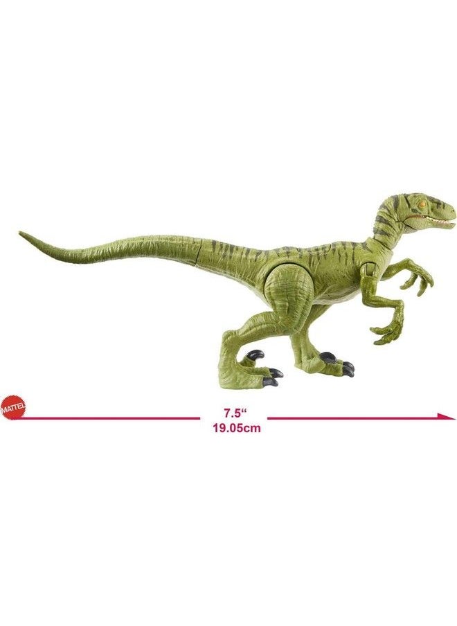 Jurassic World Toys تمثال ديناصور هجوم عالم الديناصورات سافاج سترايك، حجم أصغر، حركة الهجوم أيقونية للنوع، ذراعين وساقين متحركتين، هدية رائعة للأطفال من عمر 4 سنوات فما فوق  - Image 4