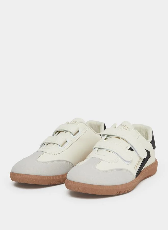 Styli Styli Panelled Sneakers with Hook and Loop Closure