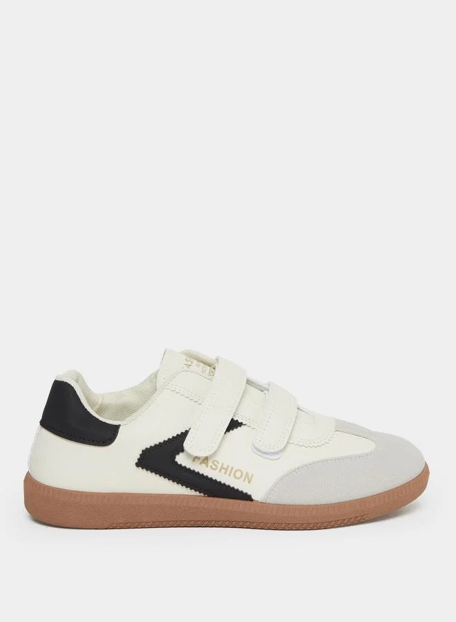 Styli Styli Panelled Sneakers with Hook and Loop Closure
