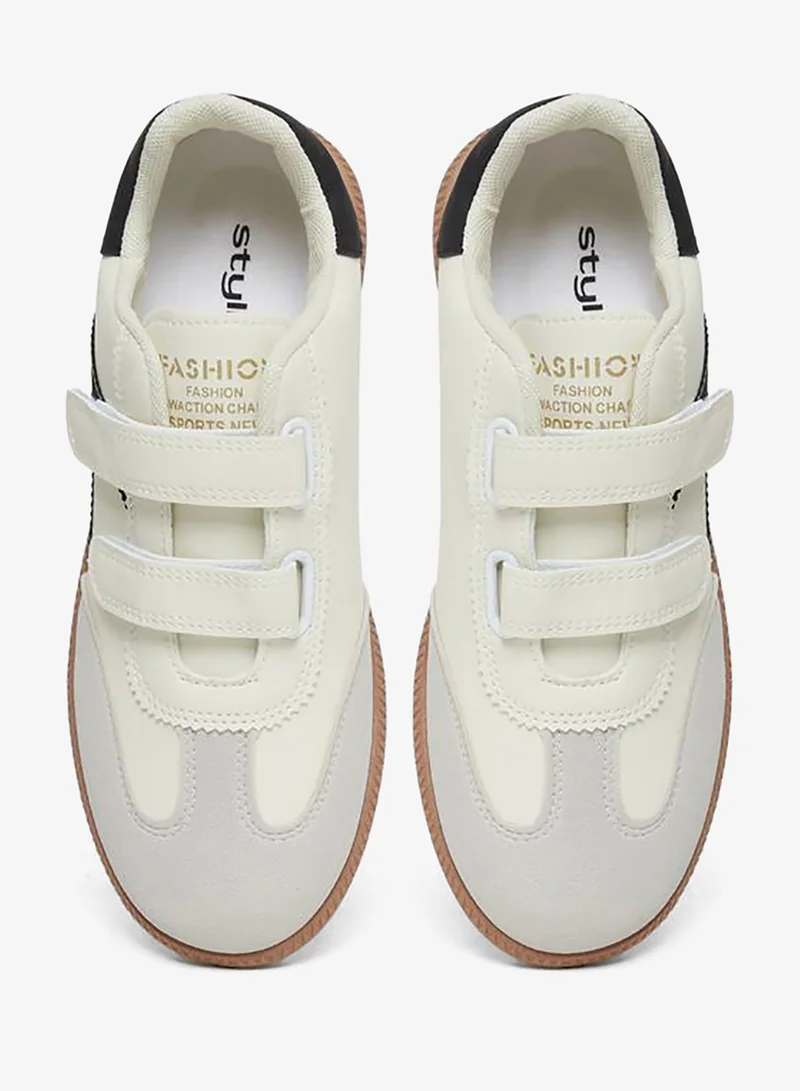 Styli Active Panelled Sneakers with Hook and Loop Closure
