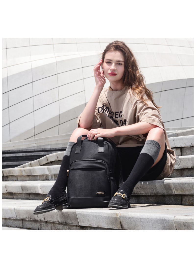 Chantria Premium Lightweight Laptop Backpack for Women Water Resistant Multifunctional Anti-Theft Daypack for Casual/Office/School/College, CB00762-Black - Image 4