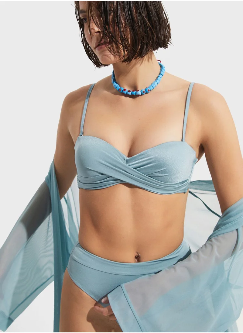 جون Strappy Twisted Bikini Top & Bottom Set