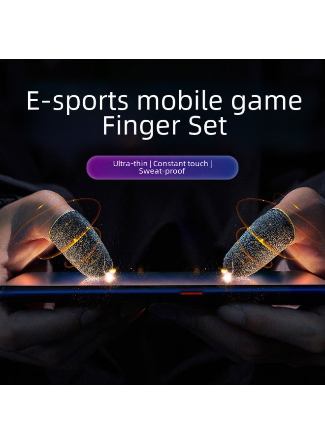 general E-sports Hand Game Finger Set Sweat-proof Non-slip Auxiliary Chicken Walking Artifact Student 24-pin Silver Cloth Carbon Fiber - Image 4