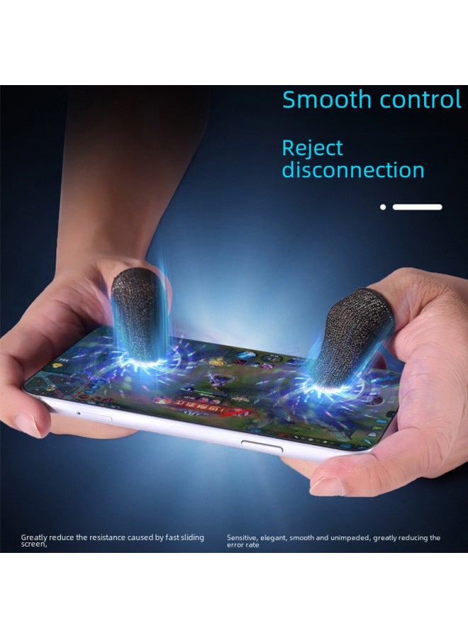 general E-sports Hand Game Finger Set Sweat-proof Non-slip Auxiliary Chicken Walking Artifact Student 24-pin Silver Cloth Carbon Fiber - Image 3