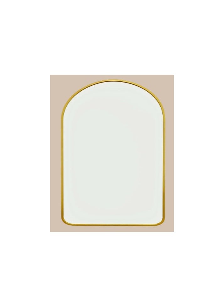 أي كي دي سي مرآة حائط مستطيلة من AKDC، مقاس 41 سم × 30 سم، لون ذهبي  - Image 1