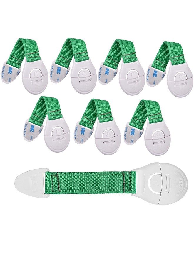 KitschKitsch 8Pcs Baby Infant Child Proofing Safety Locks Latches Door Cupboard Cabinet Fridge Drawer Locks (Green) - Image 1