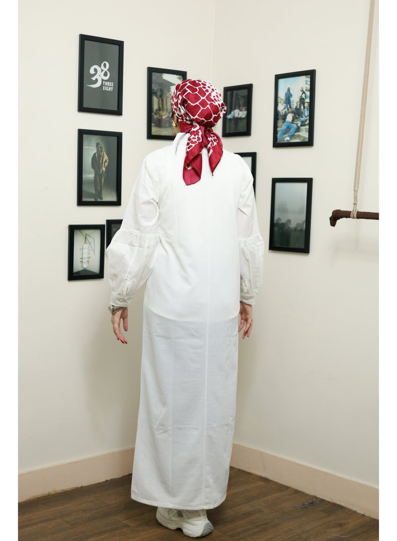 basic dress without sleeves - offwhite color - Image 3