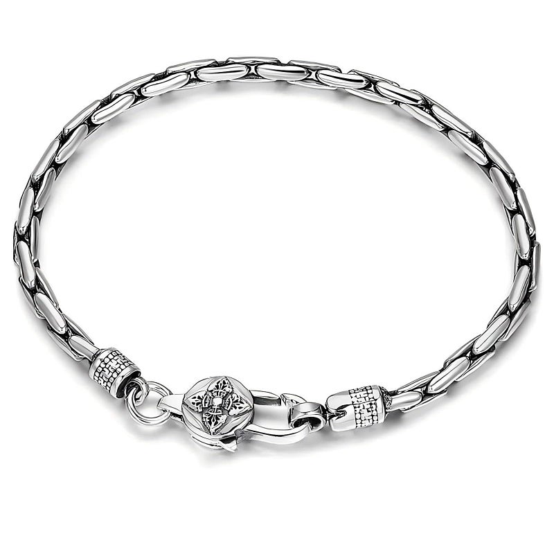 Silverso Italian Handmade Sterling Silver Mens Bracelets | Solid S925 Chain Bracelets | Men's Silver Bracelet Gift for Dad, Boyfriend, Son, My Man (8.6 in) - Image 1