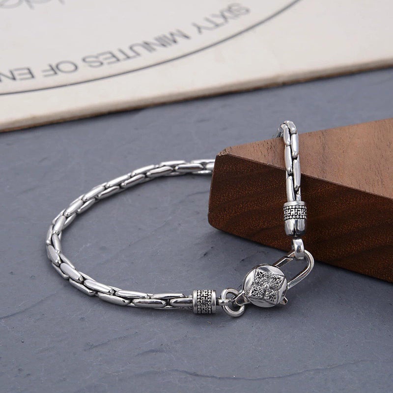 Silverso Italian Handmade Sterling Silver Mens Bracelets | Solid S925 Chain Bracelets | Men's Silver Bracelet Gift for Dad, Boyfriend, Son, My Man (8.6 in) - Image 4