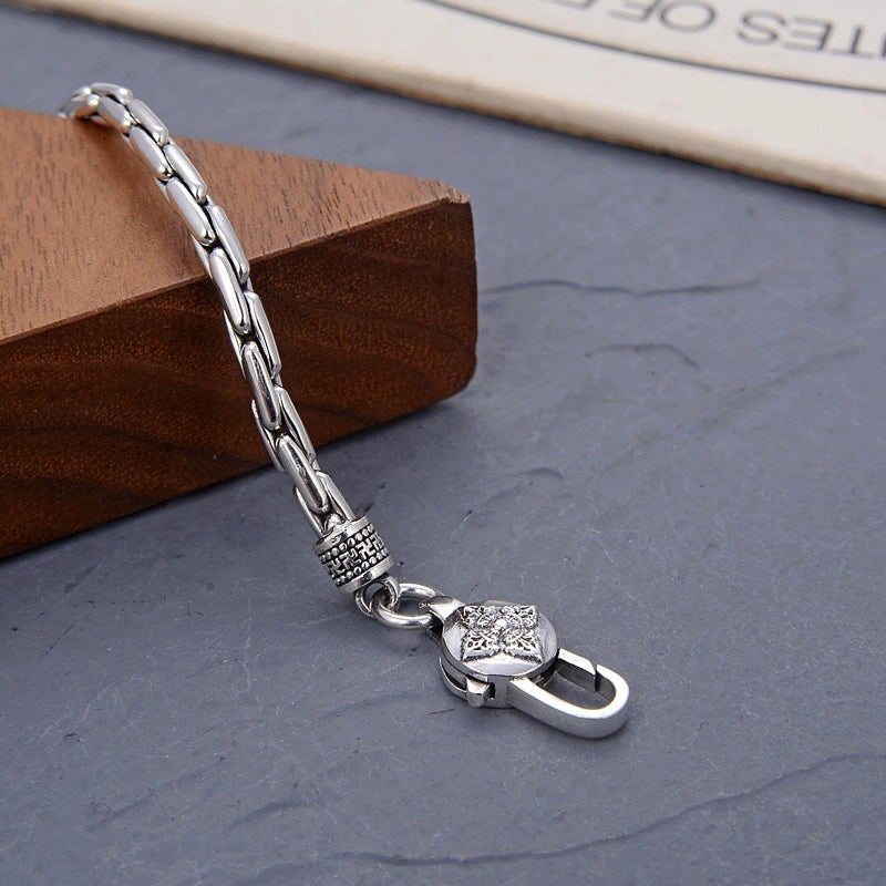 Silverso Italian Handmade Sterling Silver Mens Bracelets | Solid S925 Chain Bracelets | Men's Silver Bracelet Gift for Dad, Boyfriend, Son, My Man (8.6 in) - Image 2