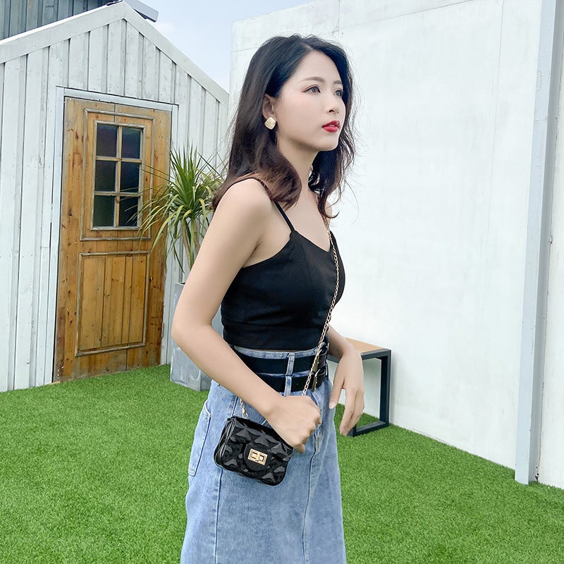 Exclusive 2025 Style Small Fragrant Rhombus Chain Bag, Fashionable And Versatile Small Square Bag, Fashionable Jelly Bag - Image 5