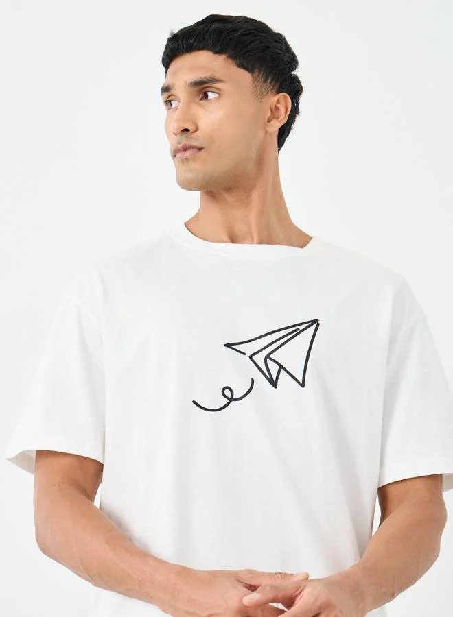 Styli Styli Men Oversized Graphic Print T-Shirt