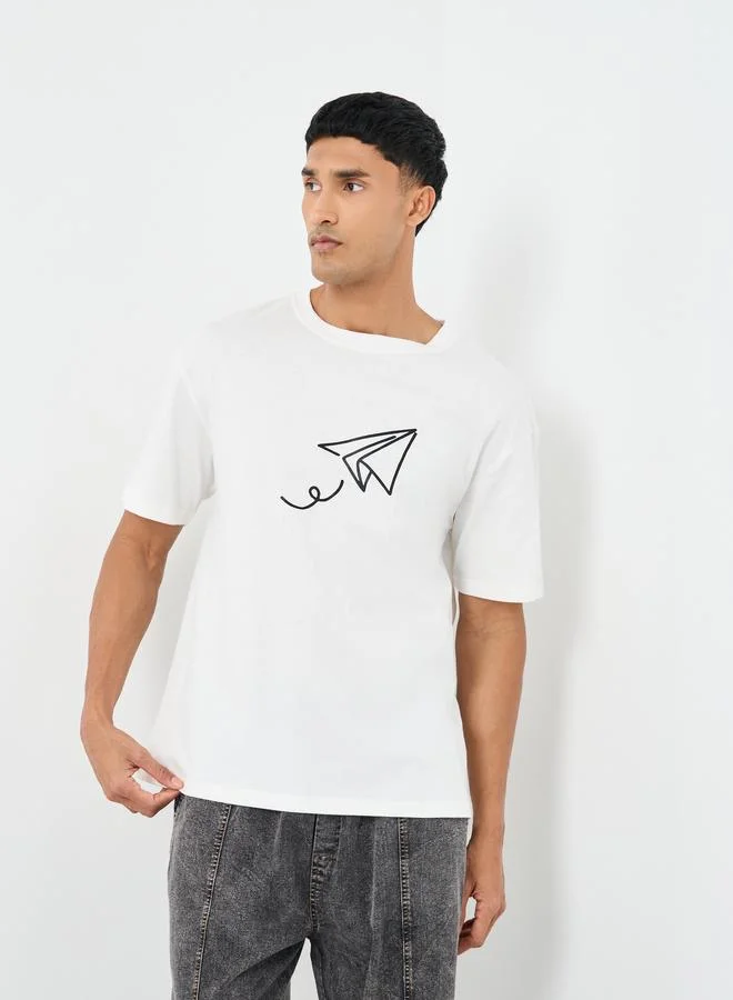 Styli Styli Men Oversized Graphic Print T-Shirt