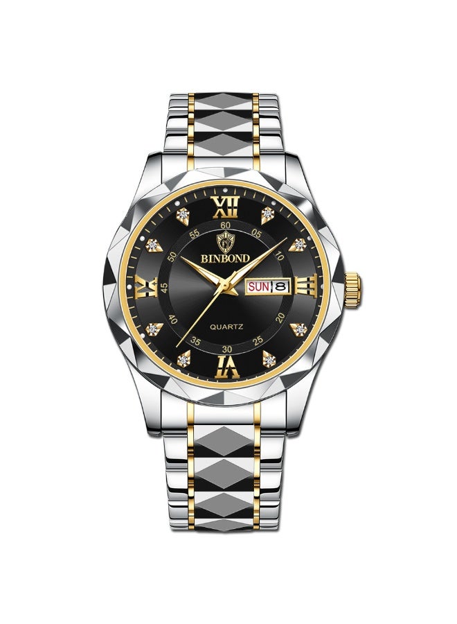Men's Business Stylish Dual Calendar Luminous Waterproof Quartz Watch