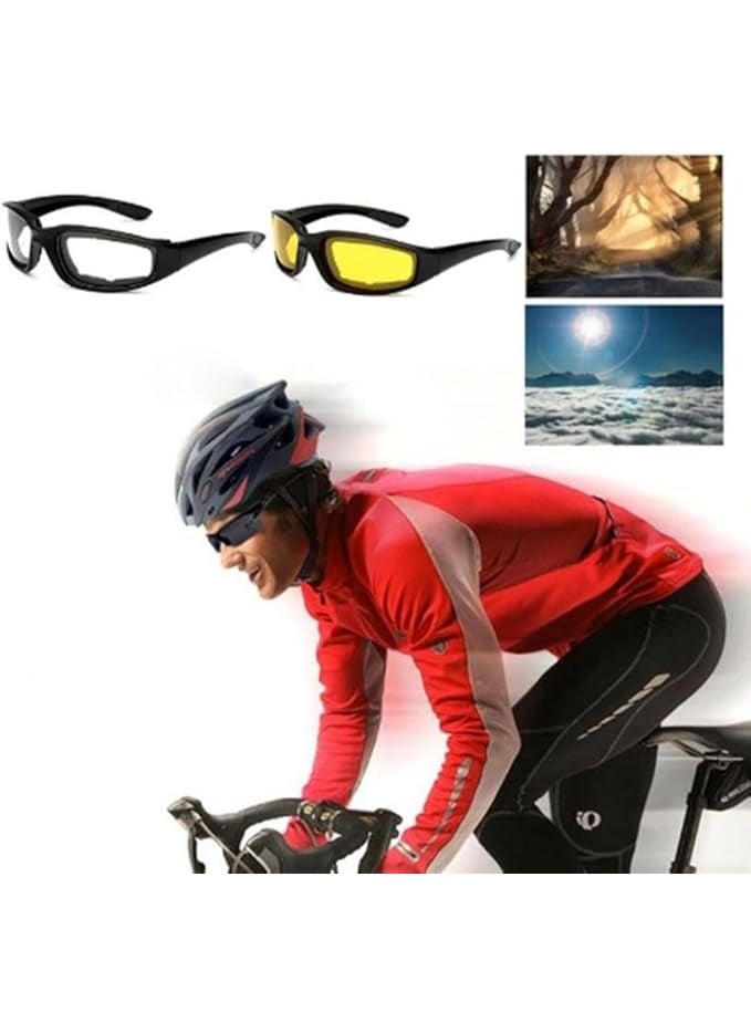 نظارة حماية للعين للرجال مضادة للرياح للأغراض الرياضية والدراجات النارية، نظارة ركوب وموتور بميزة الحماية من الأشعة فوق البنفسجية وملحقاتها. - Image 1