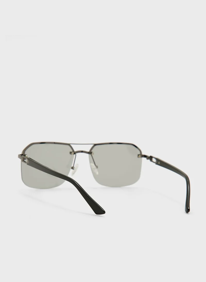 Robert Wood Polarized  Angular Aviator Sunglasses